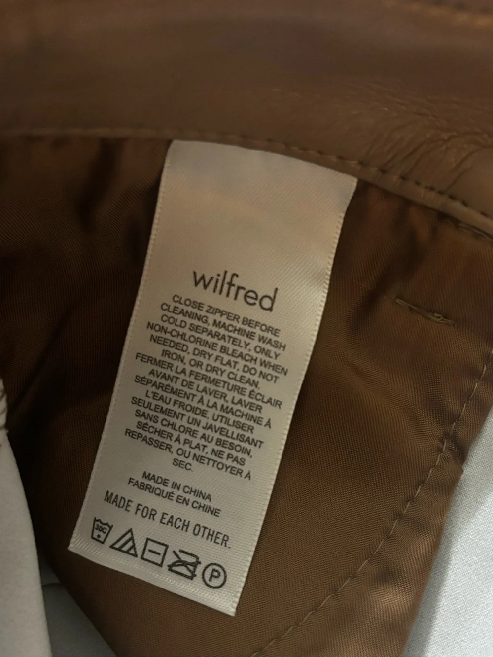 Aritzia Wilfred Melina Tall Vegan Leather Pants Camel Tan High-Rise Straight Leg - Picture 9 of 11